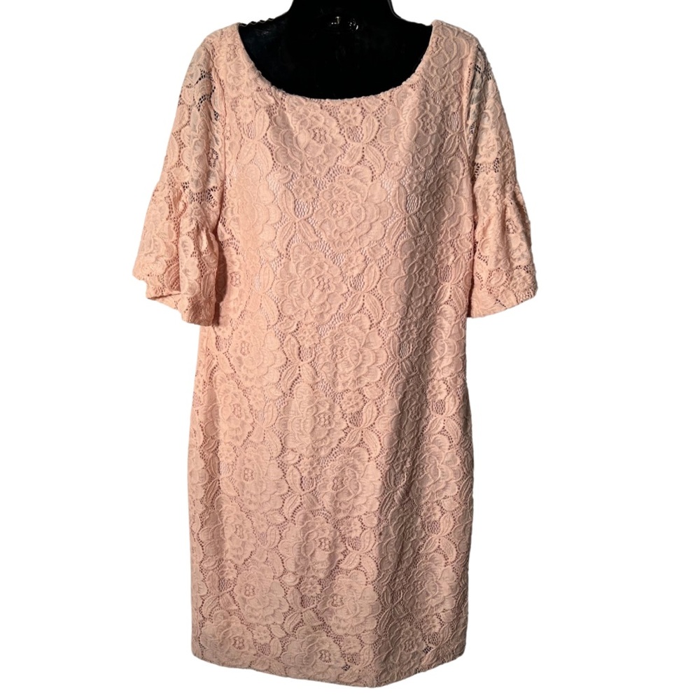Ivanka Trump Pink Lace Dress w/ Bell Sleeves| Size: 10| Excellent Condition